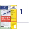 Etikett, univerzális, 210x297 mm, AVERY ZWECKFORM, Sparpack, 65 etikett/csomag (AY6603)