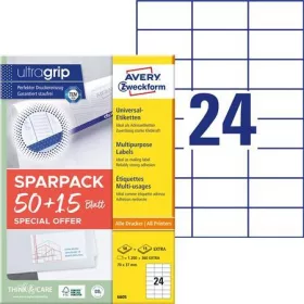   Etikett, univerzális, 70x37 mm, AVERY ZWECKFORM, Sparpack, 1560 etikett/csomag (AY6605)