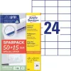 Etikett, univerzális, 70x37 mm, AVERY ZWECKFORM, Sparpack, 1560 etikett/csomag (AY6605)