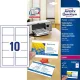 Névjegykártya, 85x54 mm, 220 g, mikroperforált, AVERY ZWECKFORM, 250 db/csomag (AYC3201625)