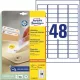 Etikett, univerzális, eltávolítható, 45,7x21,2 mm, AVERY ZWECKFORM, 1440 etikett/csomag (AYL4736REV25)