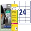 Etikett, univerzális, 63,5x33,9 mm, extra erős, polietilén, AVERY ZWECKFORM, 240 etikett/csomag (AYL791210)