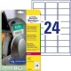 Etikett, univerzális, 63,5x33,9 mm, extra erős, polietilén, AVERY ZWECKFORM, 240 etikett/csomag (AYL791210)