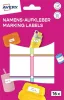 Címke, műanyag, iskolai, 46x33 mm, kézzel írható, AVERY ZWECKFORM, színes, 16 címke/csomag (AYNAME16C)