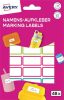 Címke, műanyag, iskolai, 31x15 mm, kézzel írható, AVERY ZWECKFORM, színes, 48 címke/csomag (AYNAME48C)