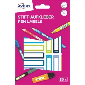   Etikett, tollcímke, 50x10 mm, kézzel írható, AVERY ZWECKFORM, kék-zöld, 30 etikett/csomag (AYRESMI30G)