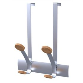   Ruhafogas, ajtóra helyezhető, fém, 2db akasztóval, ALBA, ezüst (BAF24)