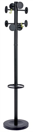 Ruhafogas, fém váz, műanyag akasztók, ALBA Stan3, fekete (BAF62)