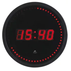   Falióra, LED kijelzős, 30 cm, ALBA Horled, fekete (BAOLEDF)