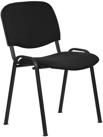 Tárgyalószék, szövetborítás, fekete fémváz, Felicia, fekete (BBSZV07C11)