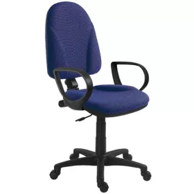   Irodai forgószék, szövetborítás, fekete lábkereszt, karfával, 1080, kék (BBSZV11U)