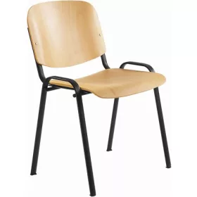   Tárgyalószék, fa ülőlappal, fekete lábbal, 1120 LN (BBSZV171)