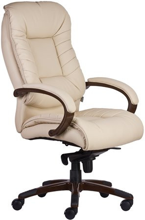Főnöki szék, műbőrborítás, fekete lábkereszt, Buffalo PU, bézs (BBSZV176)