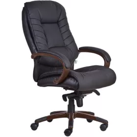   Főnöki szék, műbőrborítás, fekete lábkereszt, Buffalo PU, fekete (BBSZV177)