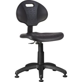   Munkaszék, háttámlás, műanyag ülőfelület, tappanccsal 1290, fekete (BBSZV215)