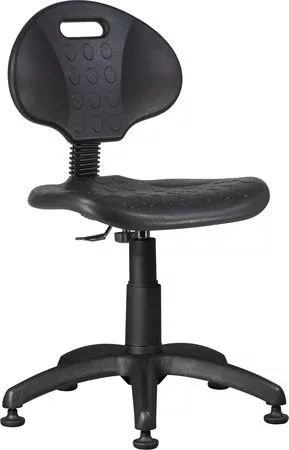 Munkaszék, háttámlás, műanyag ülőfelület, tappanccsal 1290, fekete (BBSZV215)