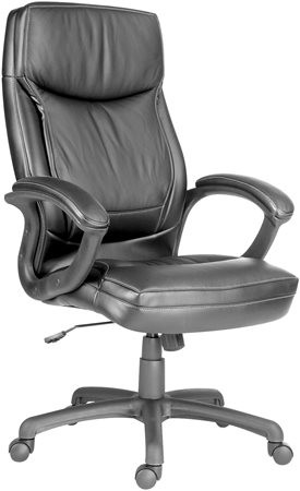 Főnöki szék, bőrborítás, fekete lábkereszt, Hawaii, fekete (BBSZV289)