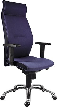 Főnöki szék,magas háttámlával,szövetborítás, alumínium lábkereszt, 1824 Lei, kék (BBSZV290)