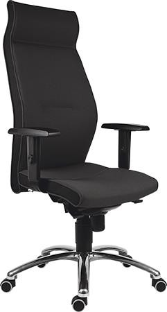 Főnöki szék, magas háttámlával, szövet, alumínium láb., 24 h,1824 Lei, fekete (BBSZV300)
