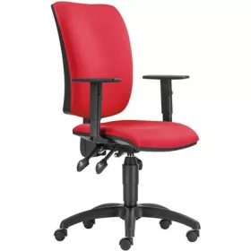   Irodai forgószék, szövetborítás, állítható karfával fekete lábkereszt, Cinque ASYN, piros (BBSZV348)