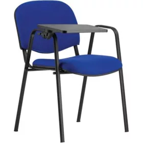   Tárgyalószék, fekete fémváz, kihajtható írótáblával, Taurus, kék (BBSZV366)