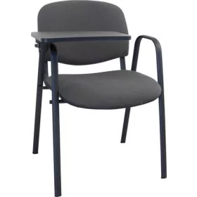   Tárgyalószék, fekete fémváz, kihajtható írótáblával, Taurus,  fekete-szürke (BBSZV367)