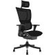 Főnöki szék, állítható karfával, feszített hálós háttámla, fekete lábkereszt Mirus, fekete (BBSZV370)