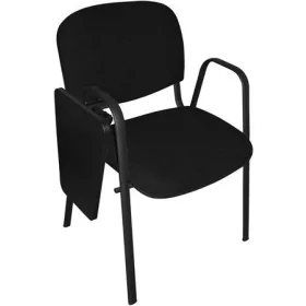   Tárgyalószék, fekete fémváz, kihajtható írótáblával, Taurus, fekete (BBSZV380)