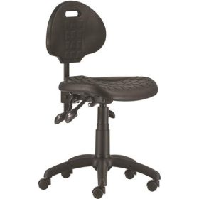   Munkaszék, háttámlás, műanyag ülőfelület és támla, aszinkron mechanika, 1290, fekete (BBSZV389)