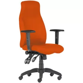   Menedzserszék, szövetborítás, fekete lábkereszt, magas háttámla, Hufo, narancssárga (BBSZV395)