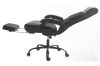 Főnöki szék, textil bőrborítás, kihúzható lábtámasz, Canberro, fekete (BBSZV415)
