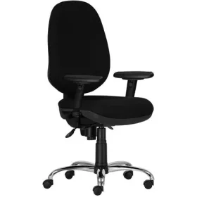   Menedzserszék, szövetborítás, króm lábkereszt, Estela XXL AR08, fekete (BBSZV421)