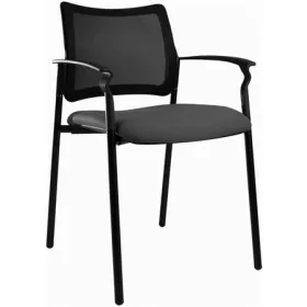   Tárgyalószék, műanyag borítás, fekete festett acélváz, műanyag karfa, 2170 TN Rocky, fekete (BBSZV428)