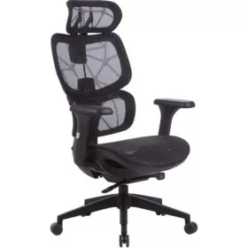   Irodai forgószék, hálós ülőlap és háttámla, fekete műanyag lábkereszt, Humantech, fekete (BBSZV429)
