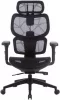 Irodai forgószék, hálós ülőlap és háttámla, fekete műanyag lábkereszt, Humantech, fekete (BBSZV429)