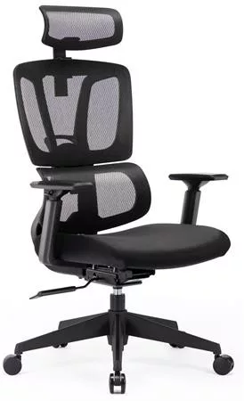 Irodai forgószék, fekete hálós háttámla, fekete szövet ülőlap, fekete műanyag váz és lábkereszt, Famora (BBSZV436)