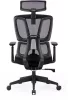 Irodai forgószék, fekete hálós háttámla, fekete szövet ülőlap, fekete műanyag váz és lábkereszt, Famora (BBSZV436)