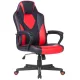 Irodai forgószék, mesh-textilbőr borítás, fekete lábkereszt, párnázott karfa, Newdale, fekete-piros (BBSZV451)