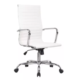   Irodai forgószék, textilbőrborítás, króm lábkereszt, 2 db/csomag, Preston, fehér (BBSZV456)