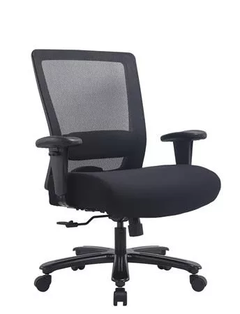 Irodai forgószék, szövetborítás, hálós háttámla, karfás, fekete lábkereszt, Ursa, fekete (BBSZV464)