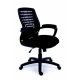 Irodai szék, karfás, fekete szövetborítás, hálós háttámla, fekete lábkereszt, MAYAH Smart (BBSZVV10)