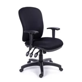   Irodai szék, állítható karfával, fekete gyöngyszövet-borítás, fekete lábkereszt, MAYAH Super Comfort (BBSZVV13SP)