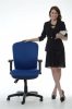 Irodai szék, állítható karfával, kék gyöngyszövet-borítás, fekete lábkereszt, MAYAH Comfort (BBSZVV14)