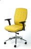 Irodai szék, állítható karfával, sárga szövetborítás, alumínium lábkereszt, MAYAH Sunshine (BBSZVV31)