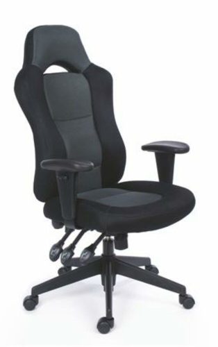 Főnöki szék, fekete/szürke gyöngyszövet-borítás, fekete lábkereszt, MAYAH Super Racer (BBSZVV43)