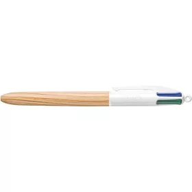   Golyóstoll, 0,32 mm, nyomógombos, négyszínű, BIC 4 Colours Wood Effect (BC508964)