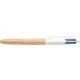 Golyóstoll, 0,32 mm, nyomógombos, négyszínű, BIC 4 Colours Wood Effect (BC508964)