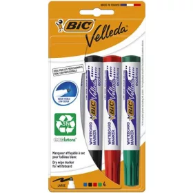   Flipchart- és táblamarker készlet, 1,4 mm, kúpos, BIC Velleda ecolutions, 4 különböző szín (BC8757151)