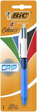 Golyóstoll, 0,32 mm, nyomógombos, négyszínű, BIC 4 Colours Grip Original (BC8871292)