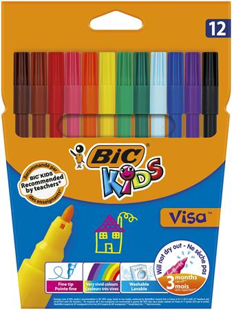 Filctoll készlet, BIC KIDS Visa, 12 különböző szín (BC888695)